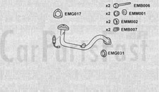 Tuyau D'Échappement Avant Peugeot 306 1.6 Essence Hatchback 04/1993 À 06/1997
