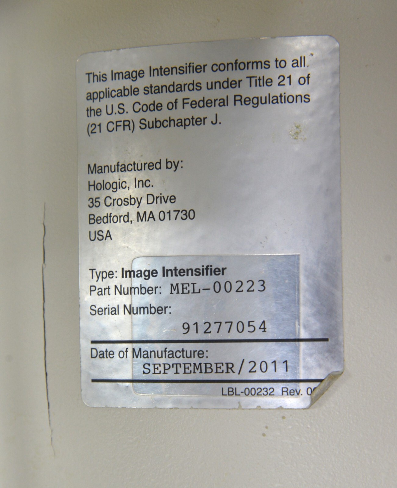 2011 Hologic Fluoroscan InSight 2 C-Arm Imaging System w/Wireless Footswitch