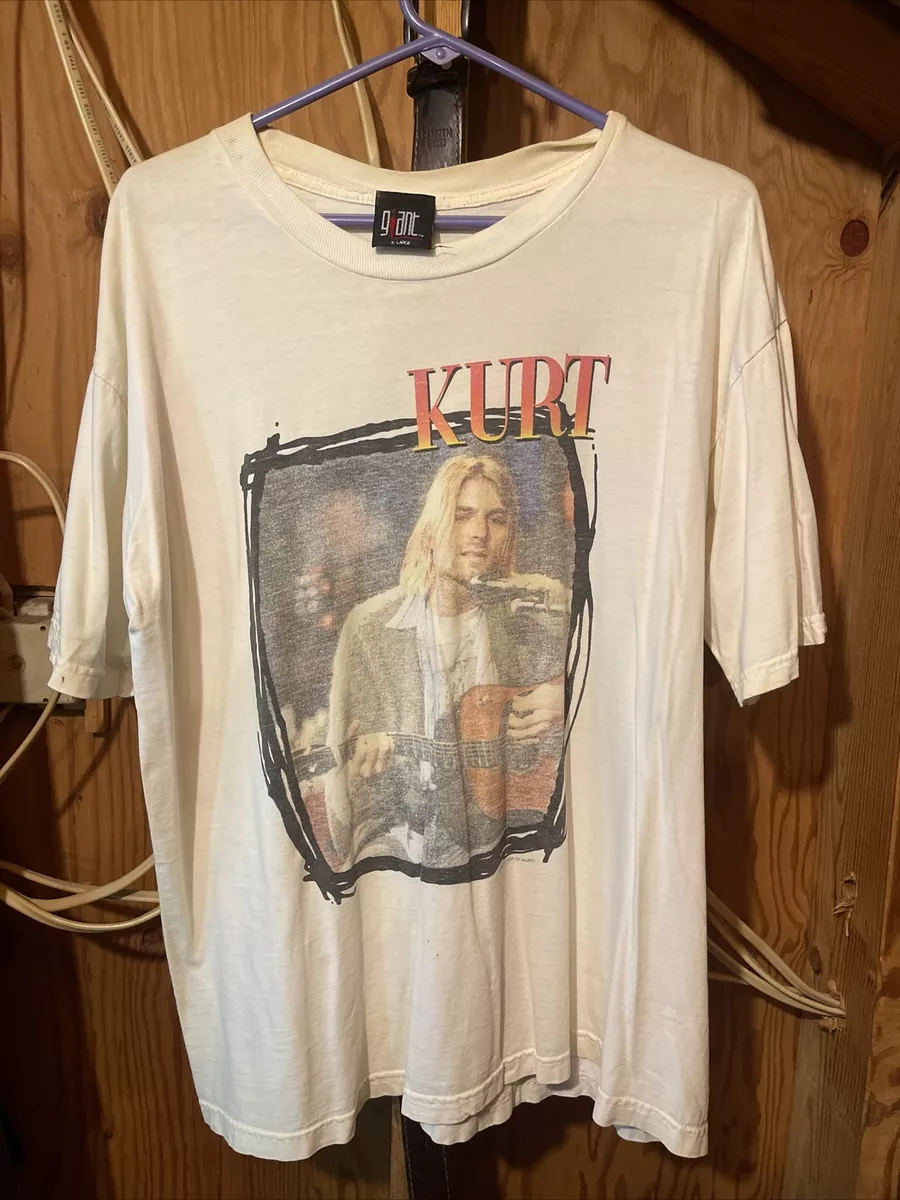 Vintage 90s Kurt Cobain T Shirt Nirvana Unplugged 1995 Memorial End Of Music XL