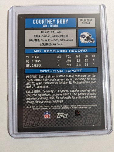 2006 Topps Draft Picks Prospects DPP COURTNEY ROBY #90 chrome black refractor - Picture 2 of 2