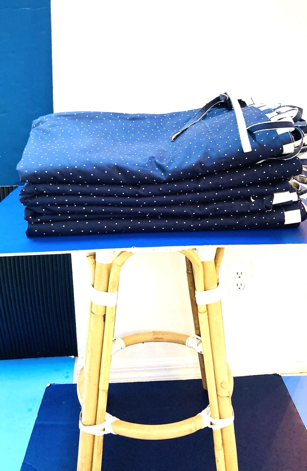 RalphLauren HOME Cortinas 4 Poster Cama 2 Lados Azul Marino Pindot/Nvy Blanco Rayas77’Lx 88w Foto 4 de 4