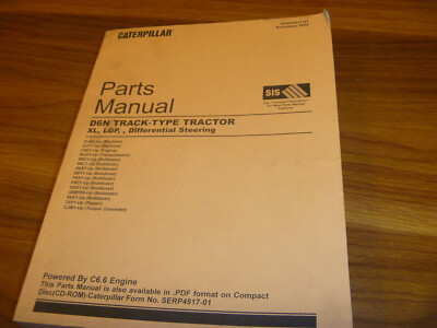 CAT Caterpillar D6N Track Tractor XL LGP Diff Steer Parts Catalog Manual DJA1-