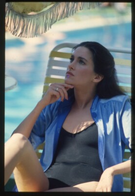 Connie Sellecca Vintage 1980's Busty Leggy Swimsuit Original 35mm