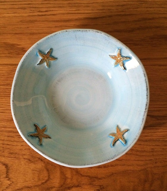 Pottery Barn Starfish Individual Pasta Bowl 9" Blue Made In Italy eBay