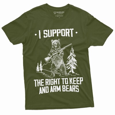 Men's Second Amendment Right to Keep and Arm bears Funny Tee Shirt Pro Gun Tee