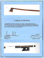 A 4 /4 French violin bow byJTL THIBOUVILLE LAMY /Salchow cert.