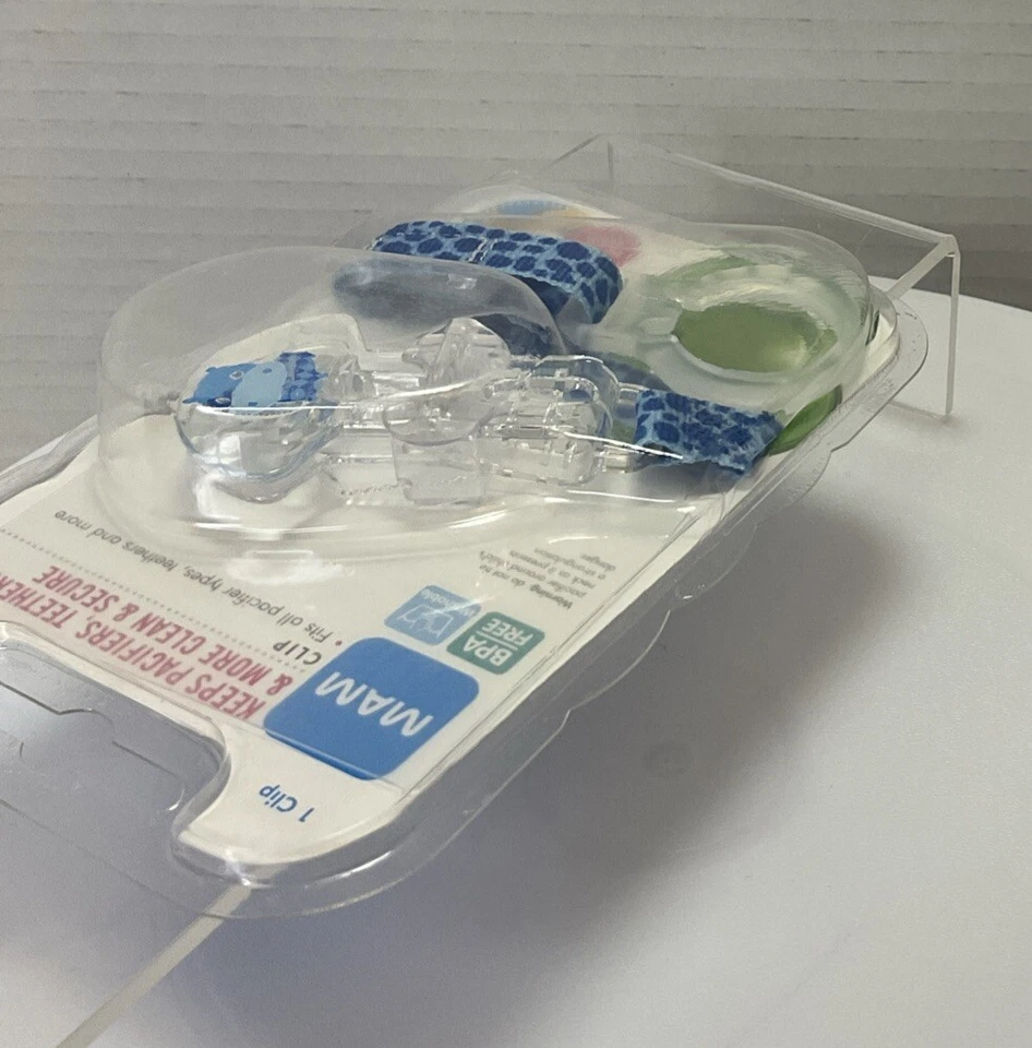 MAM Pacifier Teether Holder/Clip Blue Hippo Baby Infant Child BPA Free - Image 3 of 4