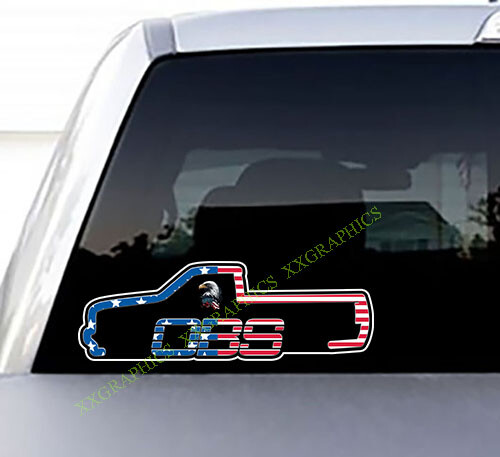 (2) Pack OBS TRUCK USA American Flag Decal Sticker Single Cab Old Body Style - Imagen 1 de 2