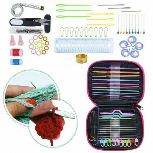 100tlg Aluminum Häkelnadel Set Haken Stricknadel Zubehör Häkelnadeln mit Tasche - Bild 3 von 16