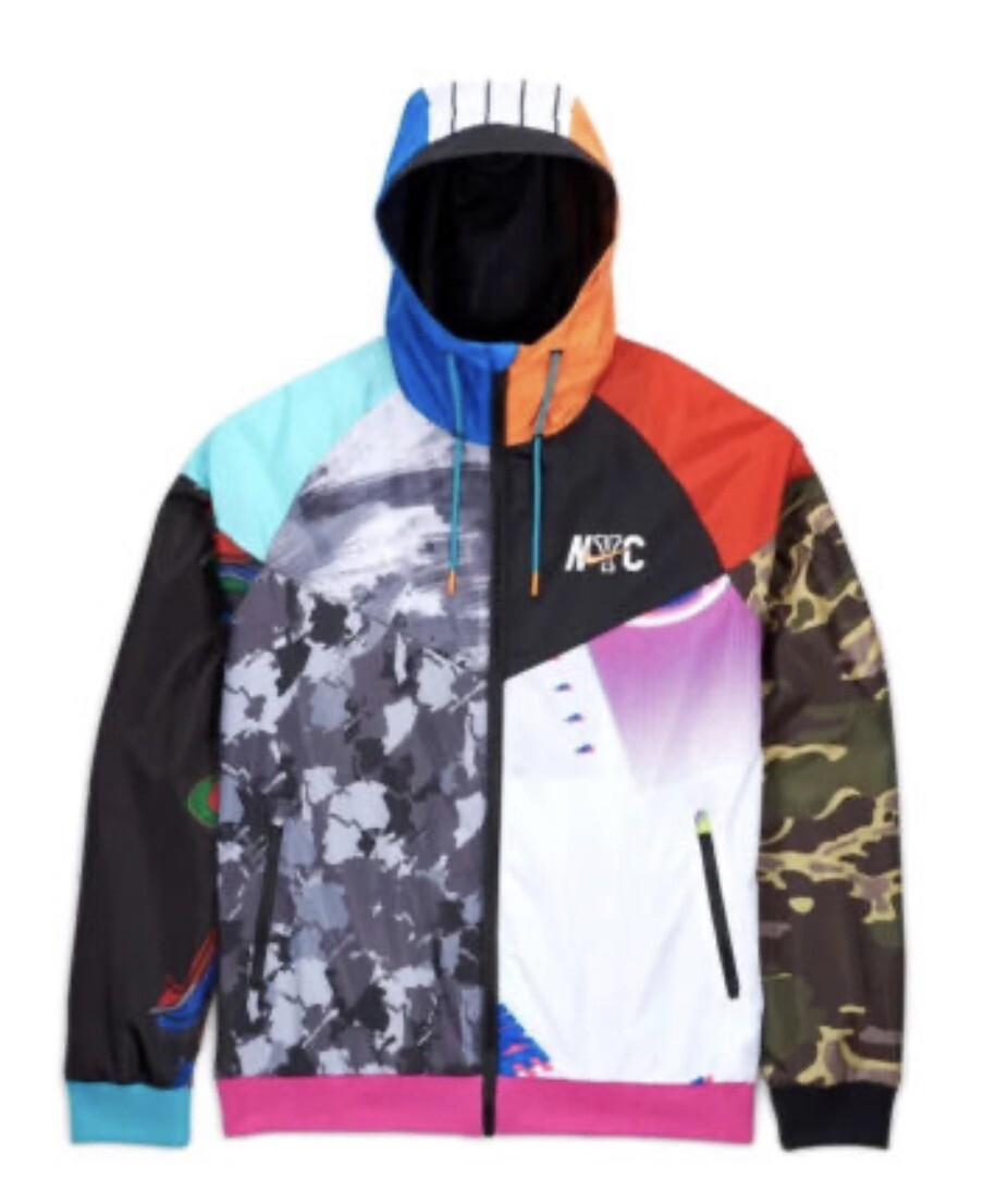 Nike Sportswear NSW NYC sz XL PATCHWORK WHAT THE WINDRUNNER JACKET