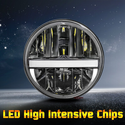 Brightest 105W 5-3/4'' 5.75 Round LED Projector Headlight DRL for Motorcycle Bike