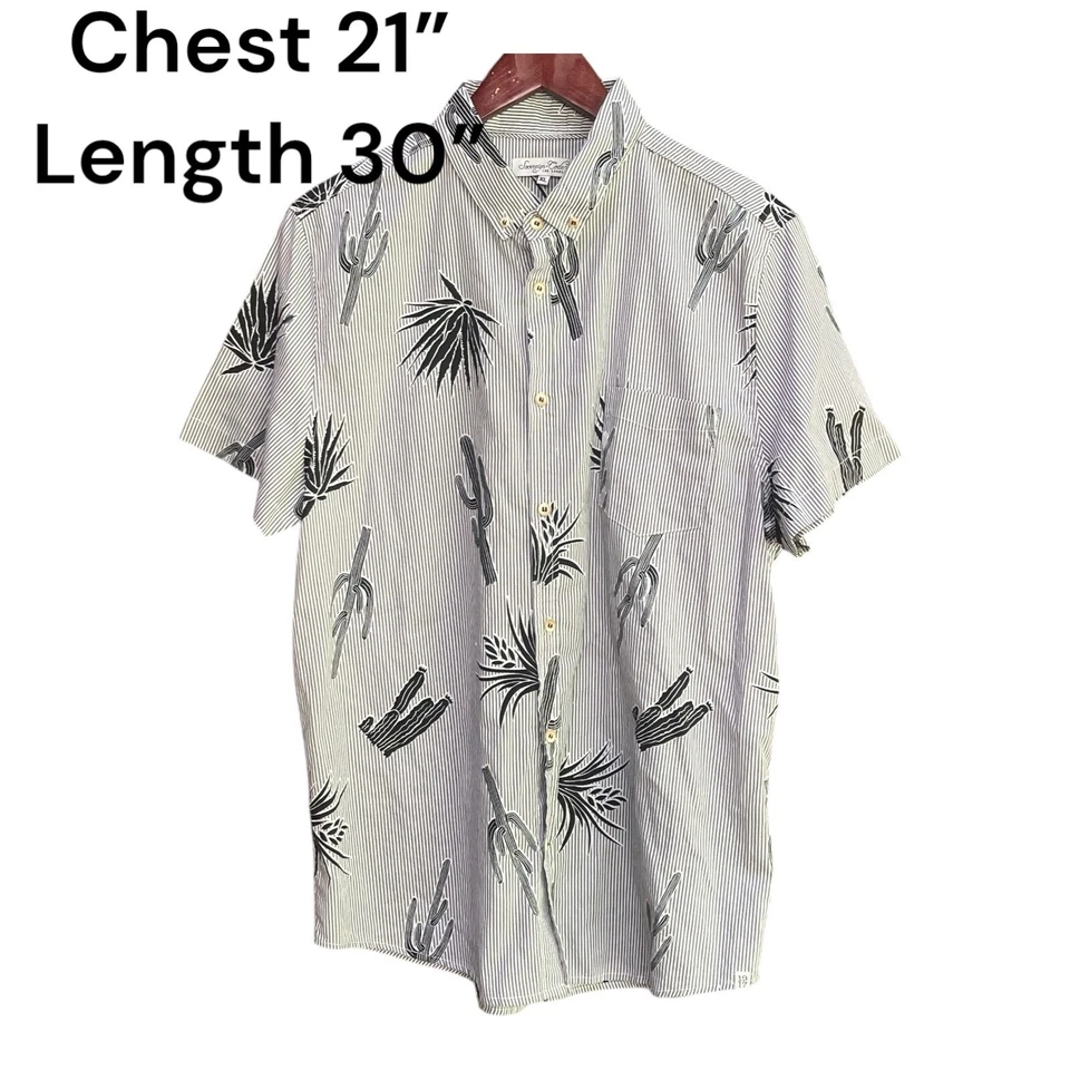 Sovereign Code Cactus Print Button Up Short Sleeve Shirt - XL - Image 2 of 4