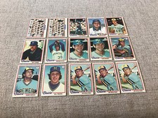 1978 Topps Baseball Milwaukee Brewers Team Lot (15 Cards) Bando Fosse Poor