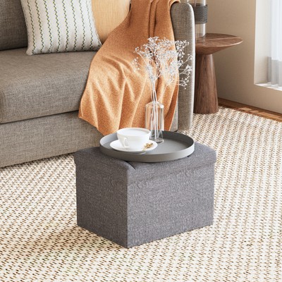 Twolike Small Folding Storage Ottoman, Foot Rest Stool, 12.2 x 16.1 x 12.2 Inche