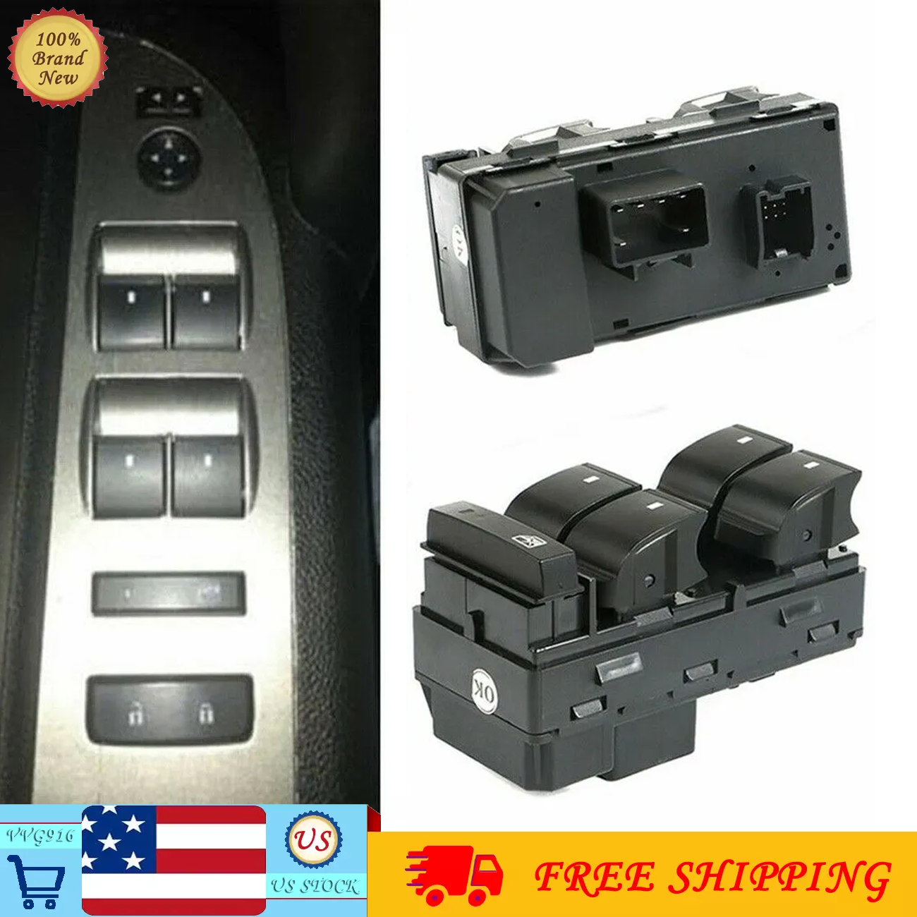 2007-2013 Chevy Silverado 1500 Power Window Door Switch 20945129