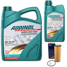 Motor&ouml;l Set ADDINOL 5W-40 Super Light 6 Liter + &Ouml;lfilter f&uuml;r Mercedes E-Klasse