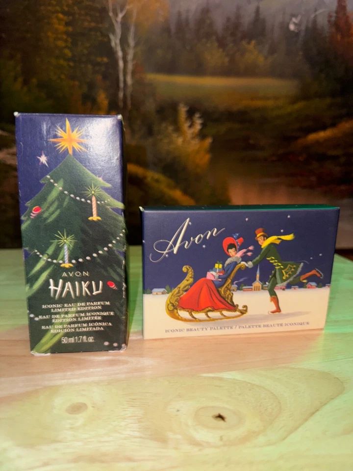 Avon haiku perfume icônico não lacrado/combo de paleta de beleza icônica NOS  - Imagem 3 de 3