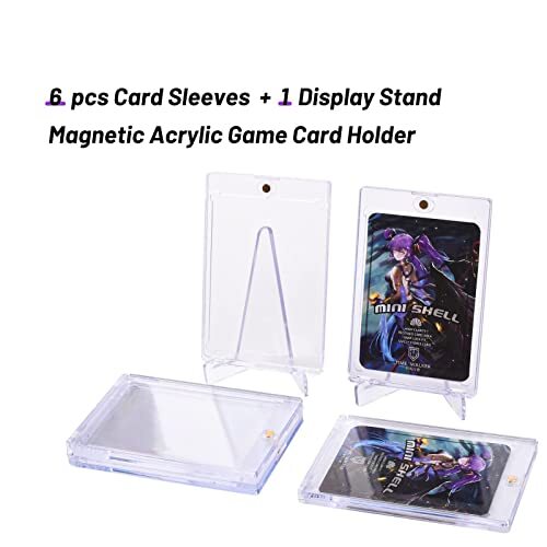 acrylic card sleeve 10 Pack Magnetic Holder Trading Cards Sleeves Protectors 35 PT basketball cards Blue Summit Supplies Baseball Card