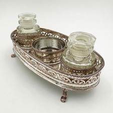 GEORGE III SUPPORTO INCHIOSTRO TRAFORATO VECCHIA PIASTRA SHEFFIELD c1780