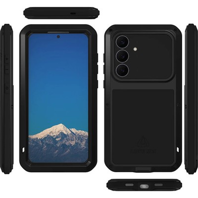 Handyhülle + Glas für Galaxy S25 FE LOVE MEI Case Cover Schutzhülle Etui Schwarz