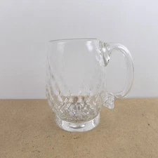 Wheaton Arts Glass Mug Clear Diamond Quilted Hand Blown Glass
