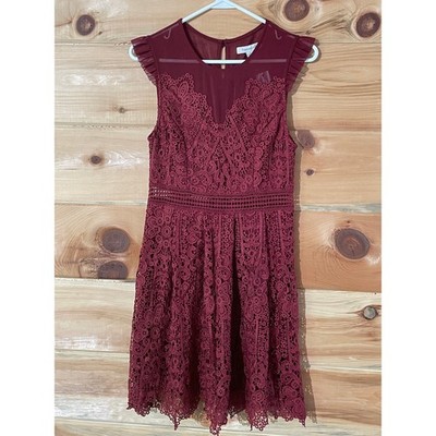 NWT! Francesca's women's burgundy lace dress. Wedding. Summer. Size Small