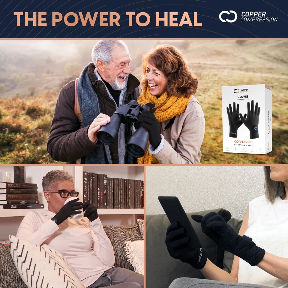 Guantes de vibración y calor CopperVibe - Masaje de manos con calefacción Foto 4 de 4