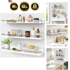 Floating Shelves for Wall 24 Inch Modern White Wall Shelving Unit for Bedroom...