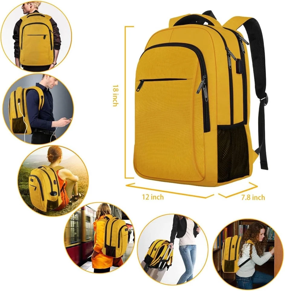 Bolsa de Trabajo 15.6" Mochila de Viaje para Laptop Ligera Bolsa para Laptop Puerto de Carga USB Foto 2 de 4