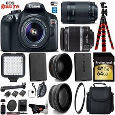 Canon EOS Rebel T6 DSLR Camera 18-55mm 55-250mm Lenses Starter Bundle 03