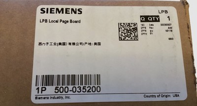SIEMENS LPB LOCAL PAGE BOARD 500-035200. NEW/ SEALED. 