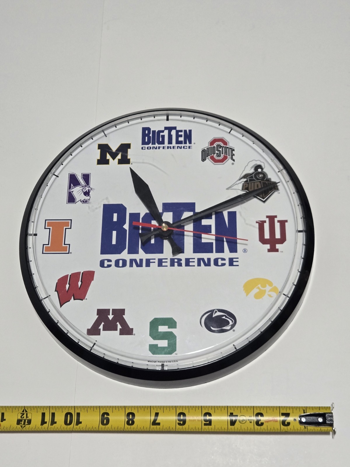 Vtg NCAA Big Ten Conference Football, Basketball Quartz Wall Clock WinCraft USA