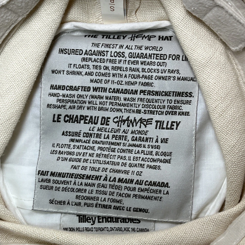 The Tilley Hemp Hat Adult Small S/P Tilley Endurables Travel Hat Safari Beige - Image 4 of 4