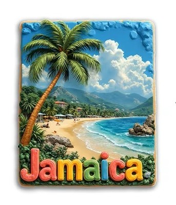 Kühlschrankmagnet Jamaika Thema Karibik Jamaikaner Heritage Qualität 2D Magnet