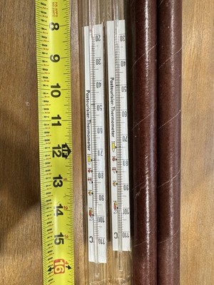 Two Vintage German Glass Brewing Thermometers for Beer Or Ale Or Wine Making