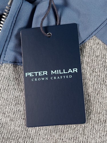 Peter Millar Vest Mens Small Blue Gray Cambridge Hybrid Full Zip Crown Crafted - Picture 2 of 15