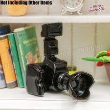 Dollhouse Miniature 1:12 Scale Digital SLR Camera Black Photography Accessories