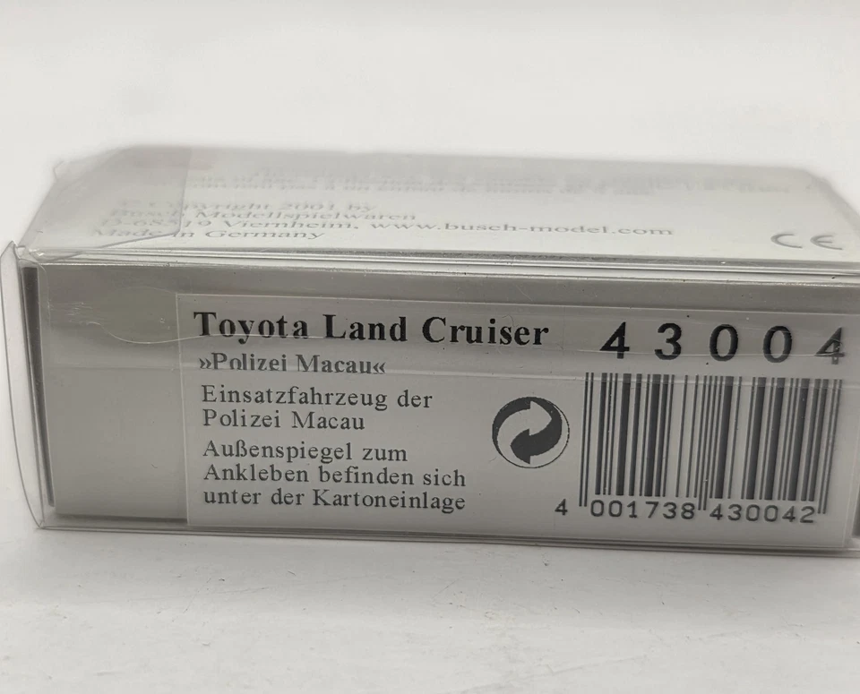 Toyota Land Cruiser Busch escala 1:87 policía en caja.  Foto 4 de 4