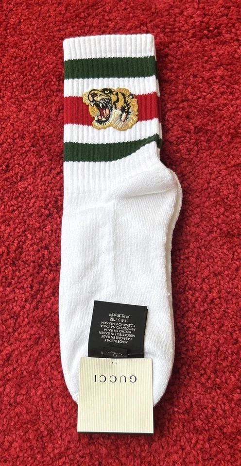 GUCCI Little Williams Calcetines Deportivos Blanco Tigre Talla Mediana 24-26 CM Auténticos Foto 3 de 4