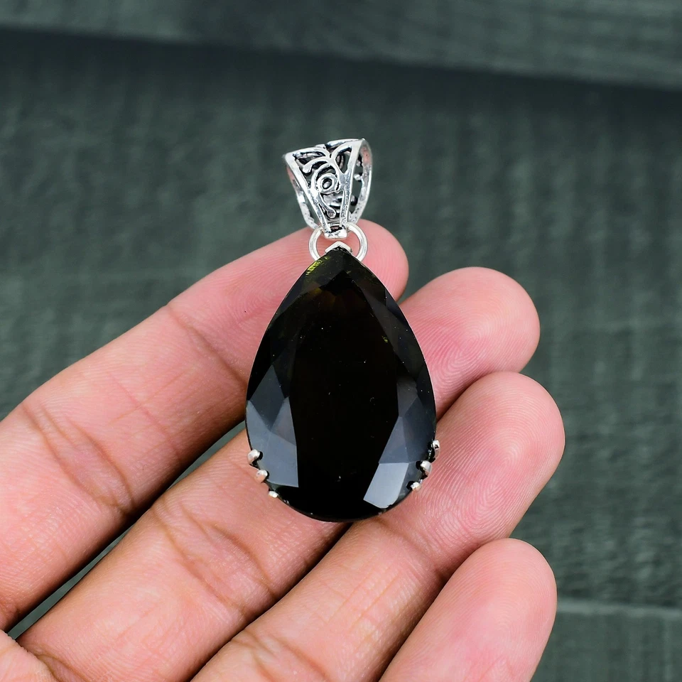 Peridot Gemstones Handmade 925 Steling Silver Jewelry Pendant For Thanksgiving - Image 3 of 4