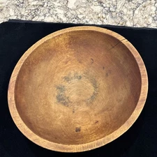 Small Wooden Bowl, Out of Round, Approx 11.5" x 10.5" Inches, Munising, Vintage