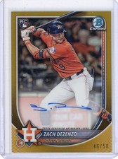 Zach Dezenzo 2025 Bowman Chrome Gold Refractor Auto /50 Rookie RC