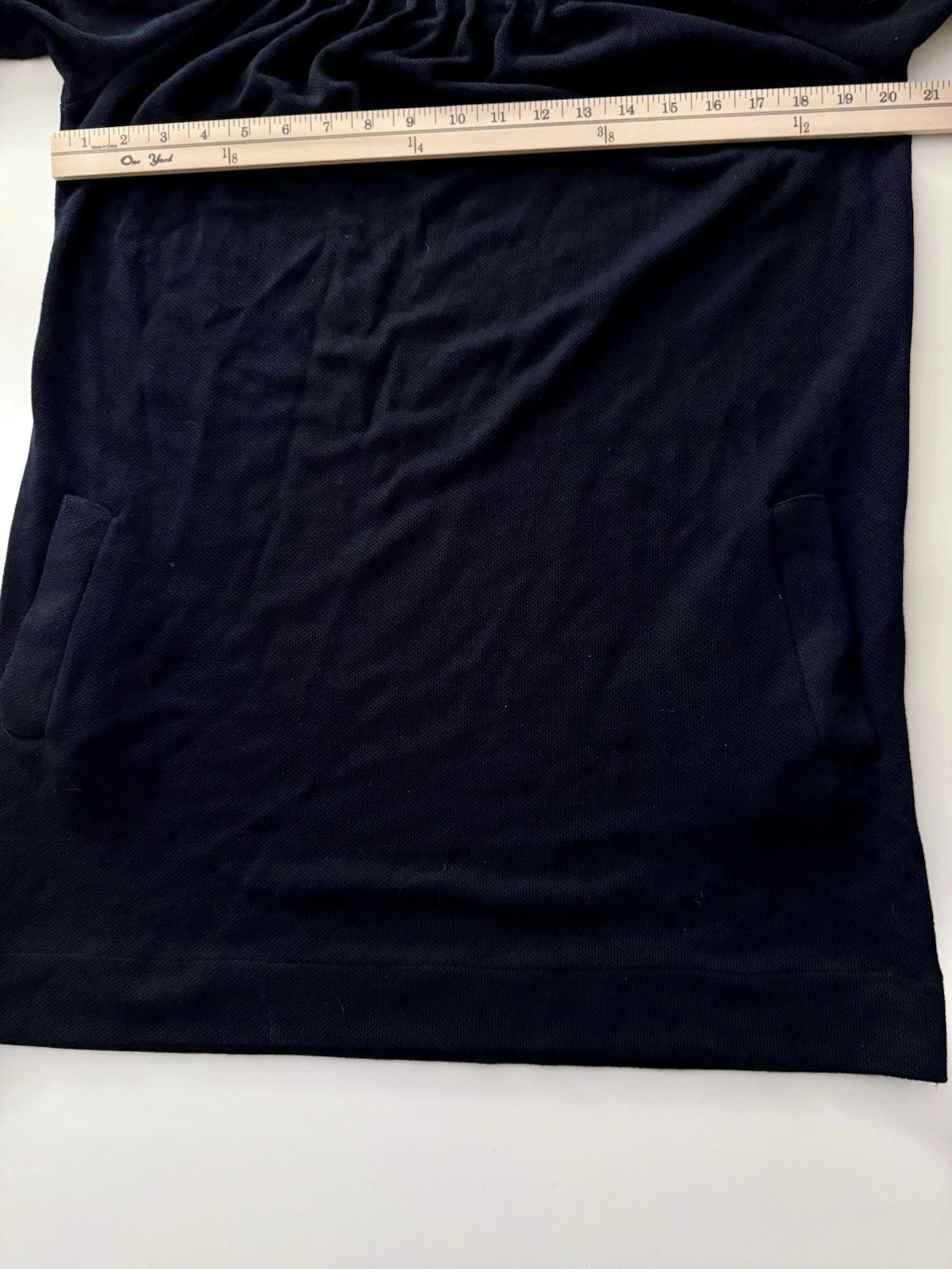 Abito Miu Miu blu navy tubino maniche a sbuffo con tasche Made in Italy