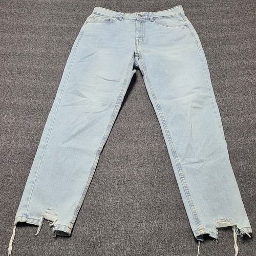 Refuge Womens Jeans 9 Mom Straight Fit Faded Distressed Denim Pants - Picture 1 of 9