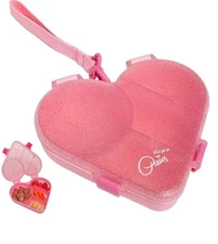PARIS HILTON Bento-Style ~ Heart-Shaped Snack Box ~ Built In Phone Stand ~ PINK