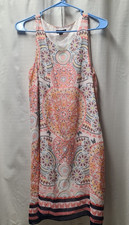 Max Edition Womens Medium Boho Mandala Paisley Mini Shift Dress Peach Coral M