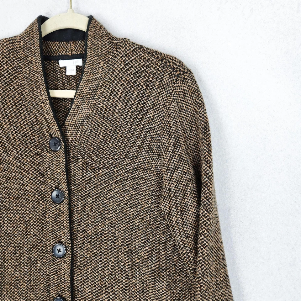 Suéter largo plumero delantero con botones negros marrón mediano Jill para mujer Foto 2 de 4