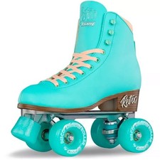 Crazy Skates Retro Roller Skates Classic Style Quad Skates Adjustable 3 - 6 TEAL