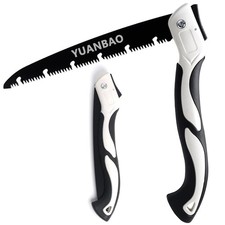 YUANBAO 12 Inch Folding Saw, Pruning Hand Saw for Wood 12-Inch, Black+white 