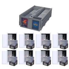BCW Trading Card Set 8x Toploaders 240PT + 1600 Card Bin Storage Organizer